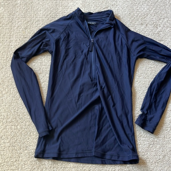 J crew navy blue rash  guard size large. Half sip front. - Picture 1 of 3